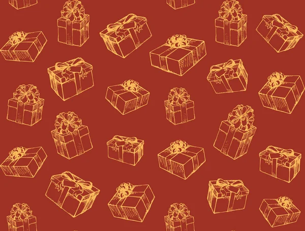 Schachtel mit Geschenk. Vektorzeichnung — Stockvektor