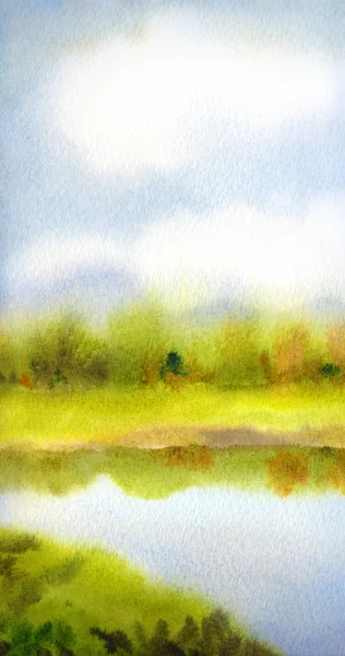 Watercolor landscape background — Stock Photo, Image