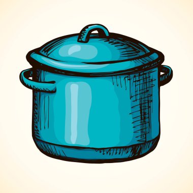 Eski pan. Vektör çizim