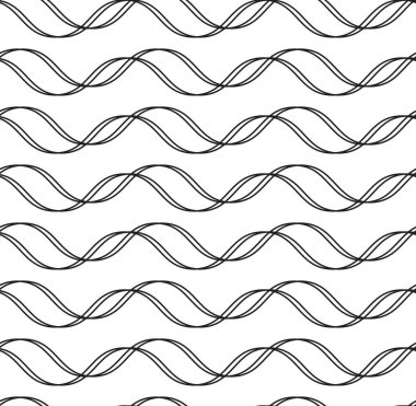 Siyah vektör sorunsuz dalgalı çizgi deseni