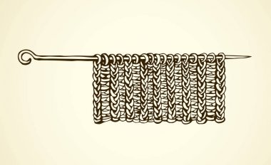 Knitting. Vector drawing clipart