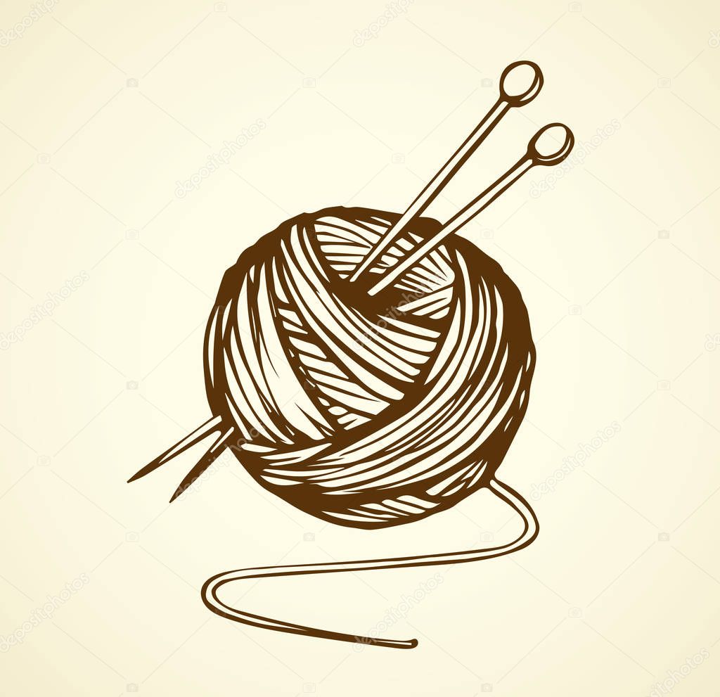 Knitting. Vector drawing