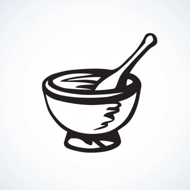 İlaç kase. Vektör çizim