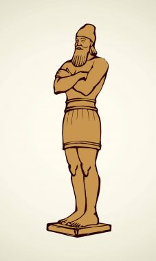 Nebuchadnezzar altın idolü. Vektör çizim