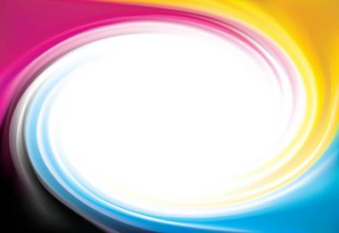 Vektör girdap arka planını temel işlem (Cmyk baskı renkleri