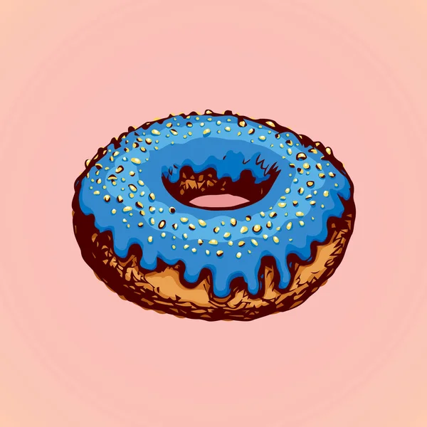 Donut. Desenho vetorial —  Vetores de Stock