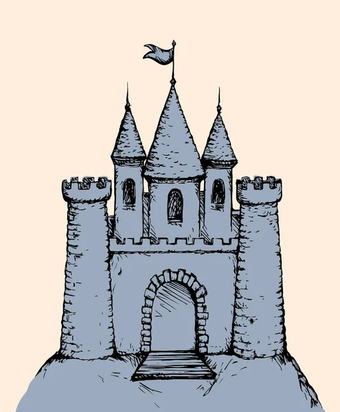 Zamek. Wektor rysunek — Wektor stockowy