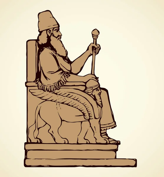 Goldenes Idol des Nebuchadnezar. Vektorzeichnung — Stockvektor