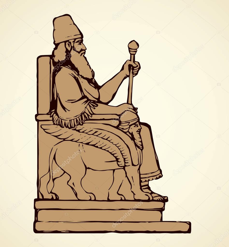 Golden Idol of Nebuchadnezzar. Vector drawing