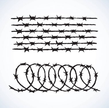 Dikenli tel. Vektör çizim