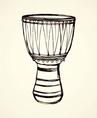 Afrika davul. Vektör çizim