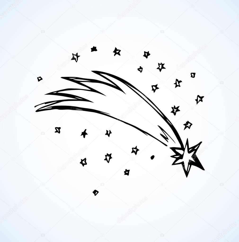Cute starburst sparks on white backdrop. Greeting xmas eve pictogram emblem. Freehand linear black ink hand drawn design sketchy in art retro scribble engraving style pen on paper with space for text