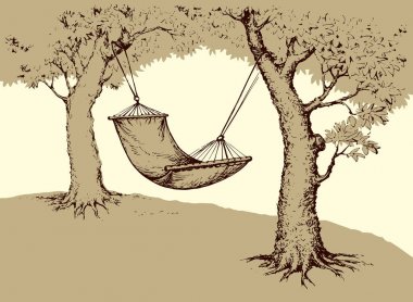 Ağaç hamak. Vektör çizim
