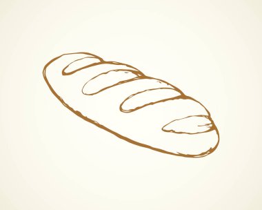 Somun uzun ekmek. Vektör çizim