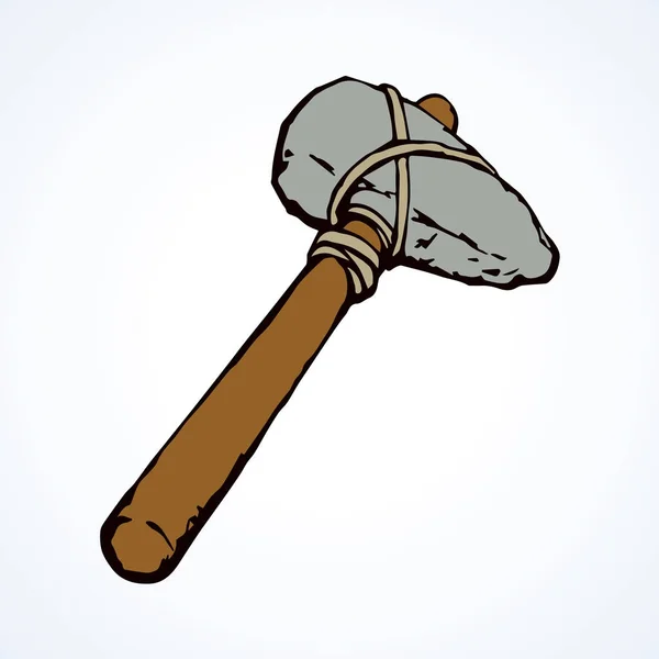 Prehistorische hamer. Vector tekening — Stockvector