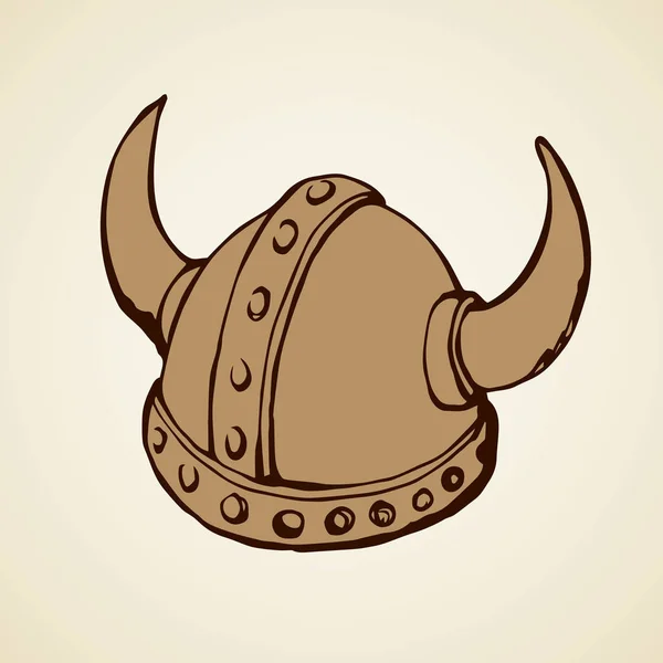 Sombrero vikingo. Dibujo vectorial — Vector de stock