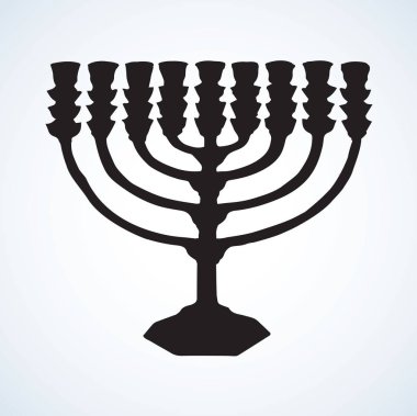 Yedi Kollu Şamdan. Vektör çizim