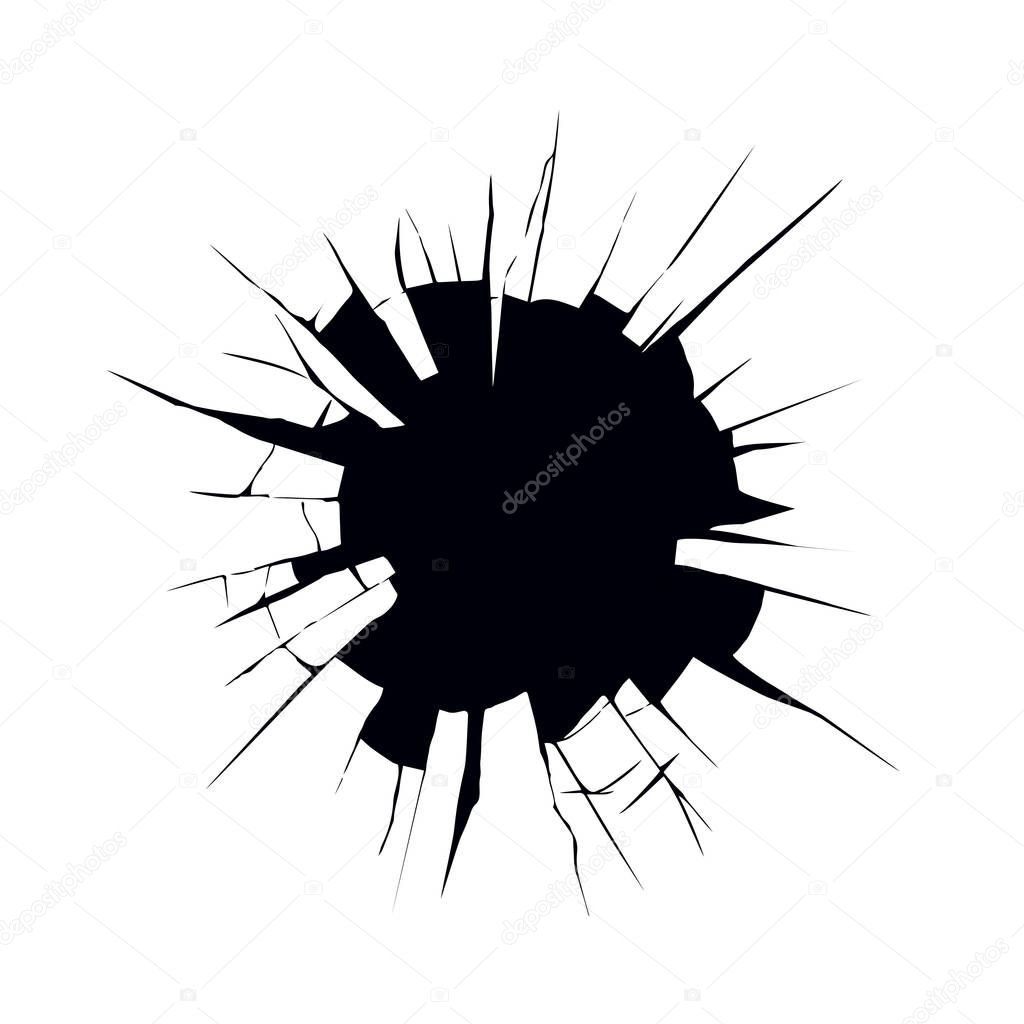 Broken glass. Vector drawing