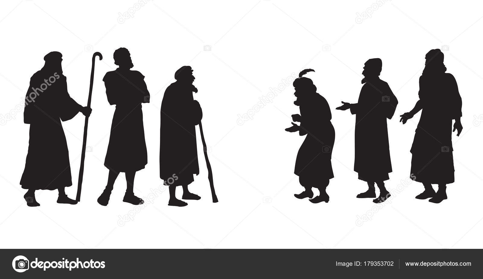 Shepherd holding a lamb. Vector drawing Stock Vector Image by ??Marinka