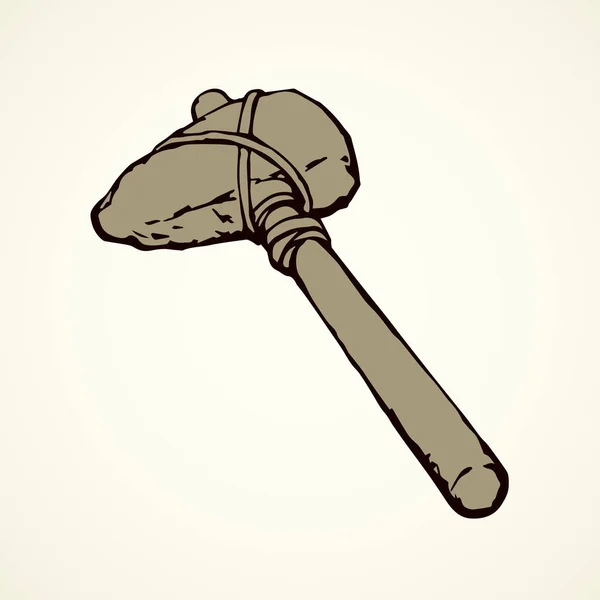 Prehistoric hammer. Vector drawing — Stock Vector