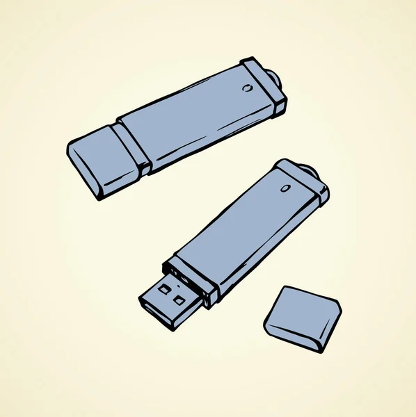 Clé USB. Dessin vectoriel — Image vectorielle