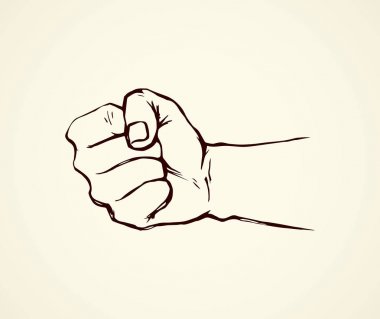 Yumruk at. Vektör çizim