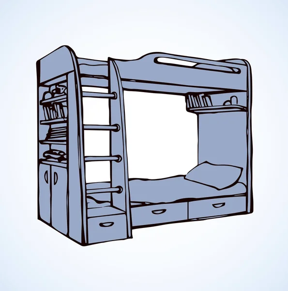 La cama. Dibujo vectorial — Vector de stock