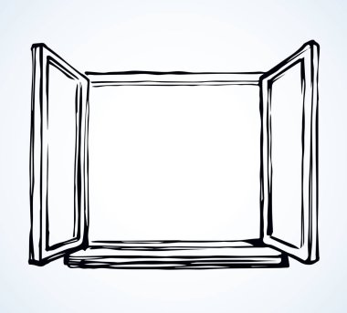 Açık pencere. Vektör çizim