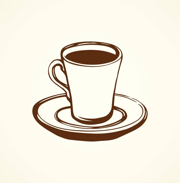 Une tasse de café. Dessin vectoriel — Image vectorielle