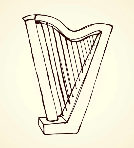 Harp. Desenho vetorial —  Vetores de Stock