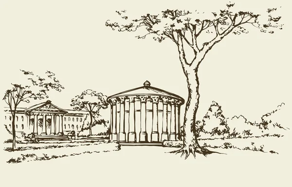 Palace Park. Disegno vettoriale — Vettoriale Stock