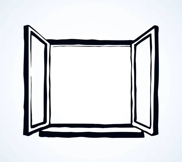Open venster. Vector tekening — Stockvector
