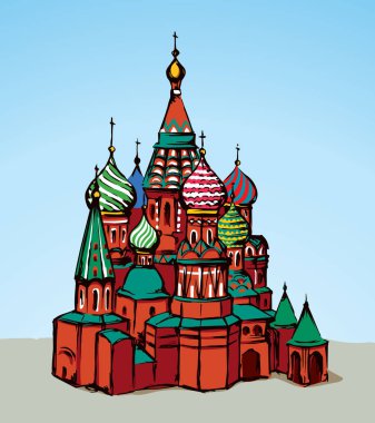 Kızıl Meydan, Moskova. Vektör çizim