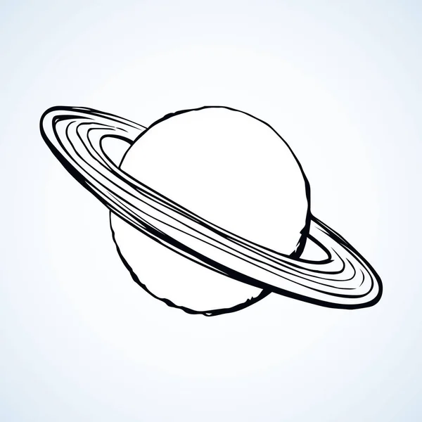 Saturno. Desenho vetorial — Vetor de Stock