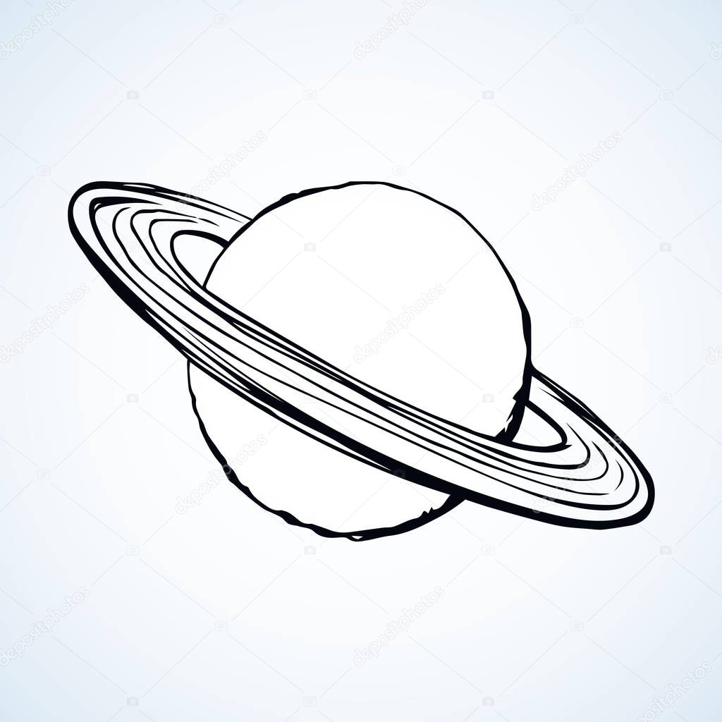 Saturn. Vector drawing