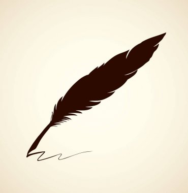 Vektör çizim koyu kuş tüyü