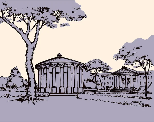 Palace Park. Disegno vettoriale — Vettoriale Stock