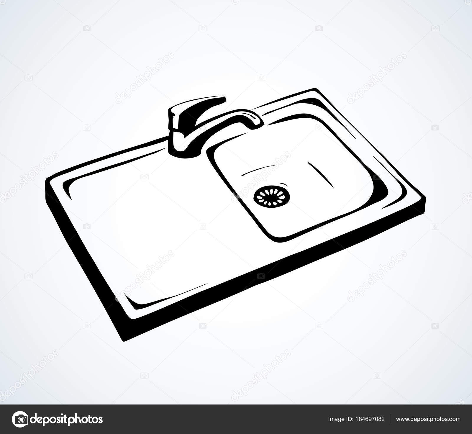 Kitchen sink kitchen sink Bowl Hand kitchen Sketch angle kitchen  rectangle png  PNGWing