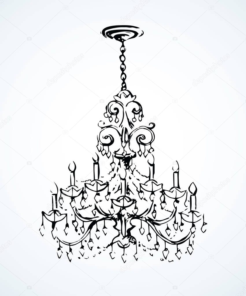 Chandelier. Vector drawing