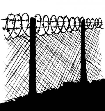 Dikenli tel. Vektör çizim