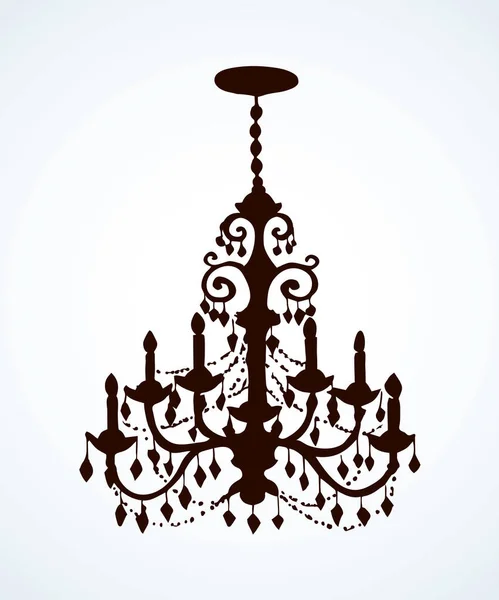 Una lámpara de araña. Dibujo vectorial — Vector de stock