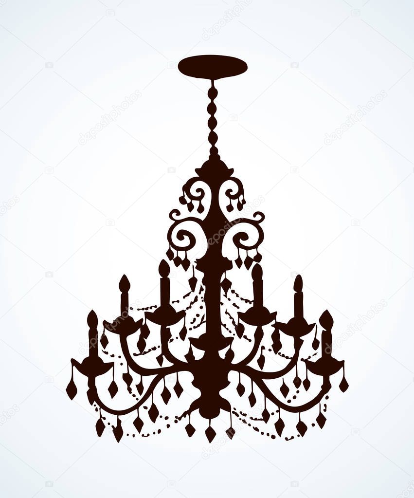 Chandelier. Vector drawing