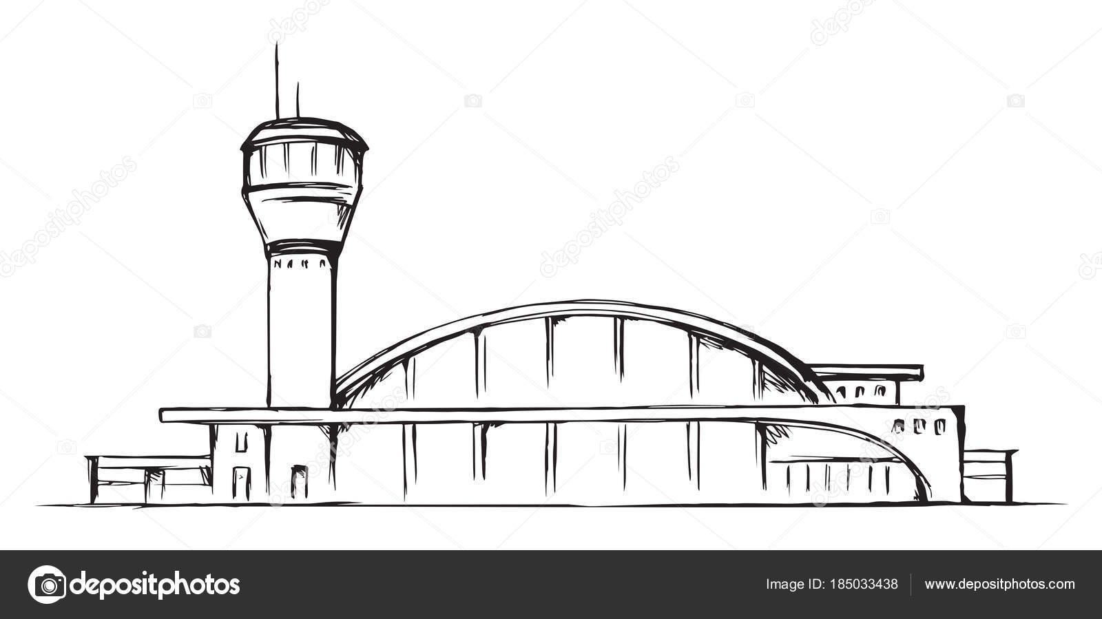 Airport building. Vector drawing Stock Vector Image by ©Marinka #185033438 Airport building. Vector drawing Stock Vector Image by ©Marinka #185033438