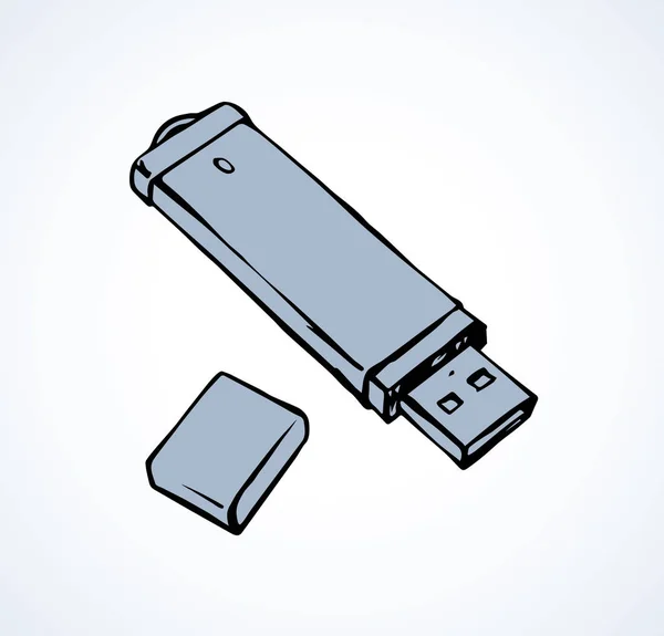 Clé USB. Dessin vectoriel — Image vectorielle