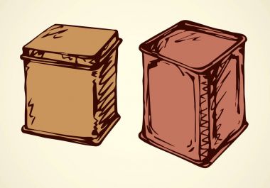 Vektör çizim. Çay kutusu