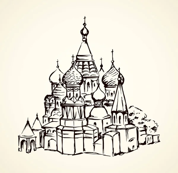 Красная площадь, Москва. Векторный рисунок — стоковый вектор