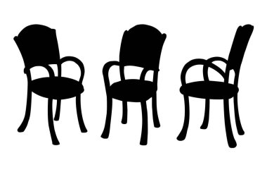 Vektör çizim. Kol dayama ile ahşap sandalye