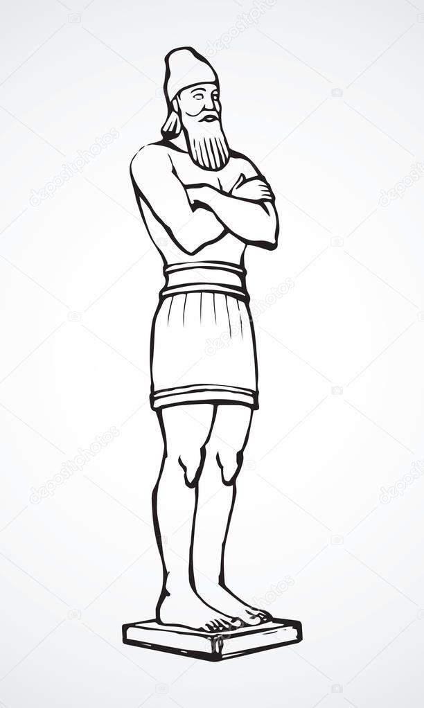 Golden Idol of Nebuchadnezzar. Vector drawing — Stock Vector © Marinka