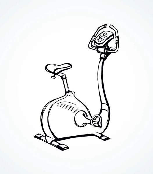 Bicicleta de exercício. Desenho vetorial — Vetor de Stock