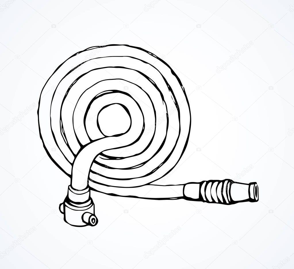 Fire hose drawing | Fire hose. Vector drawing — Stock Vector © Marinka